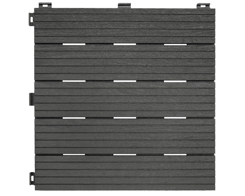 Dalle à clipser Easytile recyclée 30 x 30 x 1,5 cm 1 paquet 6 pièces graphite