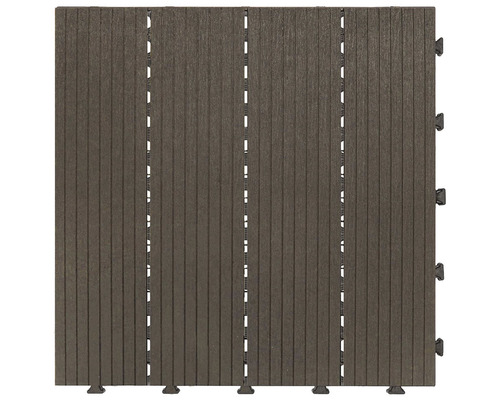 Klickfliese Easytile recycelt 45 x 45 x 2,5 cm braun Terrassenfliese aus Holz-Kunststoff-Verbundwerkstoff