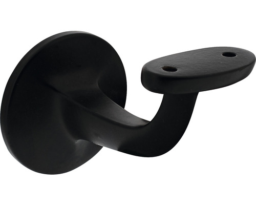Support de main courante noir rond plat court coudé avec vis à double filetage Support de rampe en métal