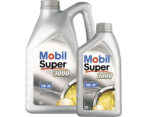 Hochleistungsmotorenöl Mobil Super 3000 X1 Formula FE 5W-30 1 L Mobil Super 3000 Motoröl in 5 Liter und 1 Liter Kanistern