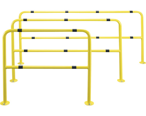 Schutzbügel SB L3 Stahl gelb/schwarz 2000x1000 mm Geländer aus Stahl mit Anfahrschutz