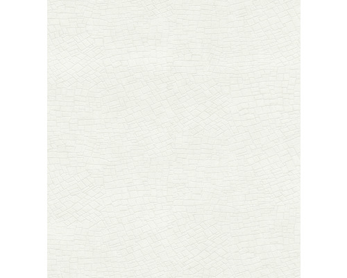 Papier peint intissé 103359 Wallton Uni blanc Papier peint blanc avec motif mosaïque