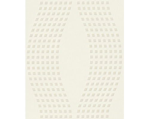 Papier peint intissé 103670 Wallton graphique blanc Carreau décoratif en relief avec motif géométrique