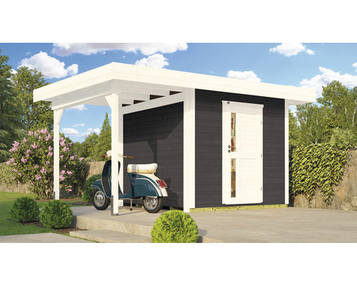 Abri de jardin weka DH 172 A taille 1 avec plancher 314 x 430 cm anthracite Abri de jardin weka DH 172 A taille 1 avec plancher 314 x 430 cm anthracite