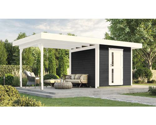 Abri de jardin weka DH 172 B taille 1 avec plancher 530 x 301 cm anthracite