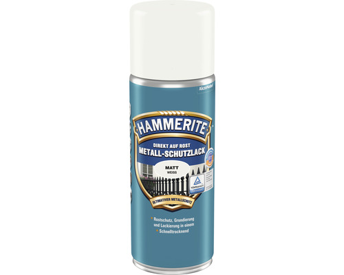 Laque de protection Hammerite métal spray mat blanc 400 ml