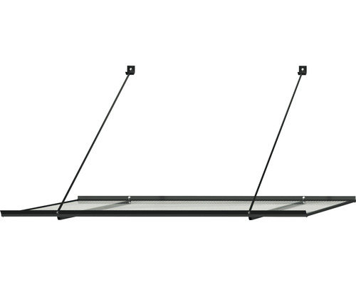 Vordach mit Stahlseilen und Glasplatte