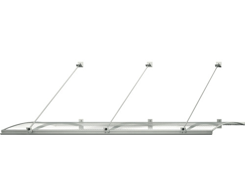 Vordach mit Halterungen und transparentem Dach