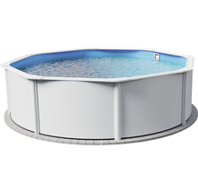 Kit de piscine hors sol à paroi en acier Planet Pool Vision-Pool Classic Solo ronde Ø 460x132 cm avec skimmer intégré blanc-thumb-1