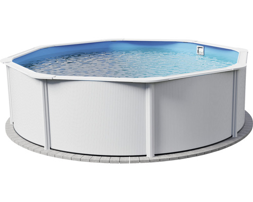 Kit de piscine hors sol à paroi en acier Planet Pool Vision-Pool Classic Solo ronde Ø300x120 cm avec skimmer intégré blanc