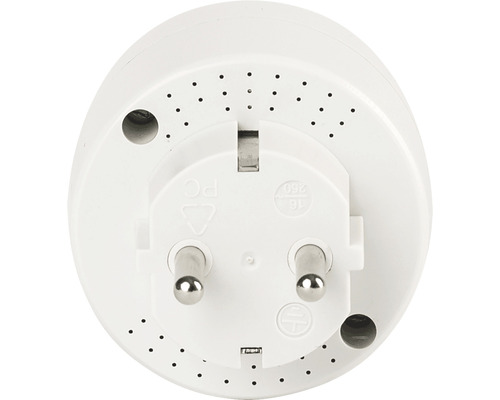 Weißer Schutzkontaktstecker von hinten