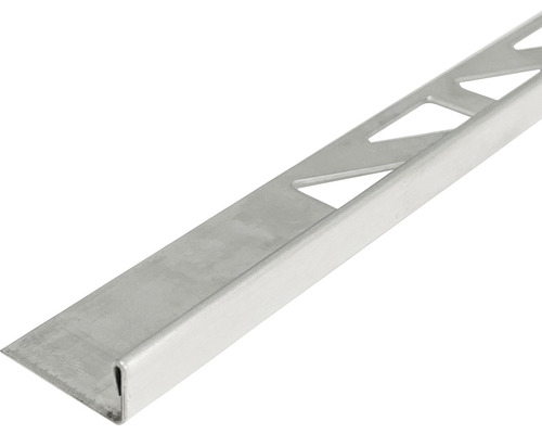 Profilé d’angle MIRAVA en inox brossé 300 cm x 10 mm Profilé pour carrelage en métal avec découpes triangulaires