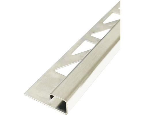 MIRAVA Quadrat Abschlussprofil Edelstahl gebürstet 300 cm x 11 mm Fliesenprofil aus Metall