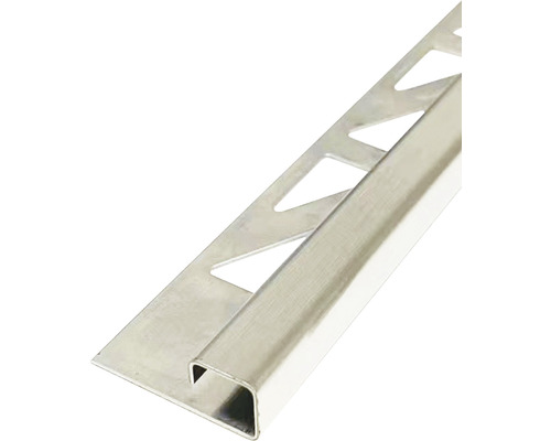 MIRAVA Quadrat-Abschlussprofil Edelstahl gebürstet 300 cm x 12,5 mm Fliesenprofil aus Metall