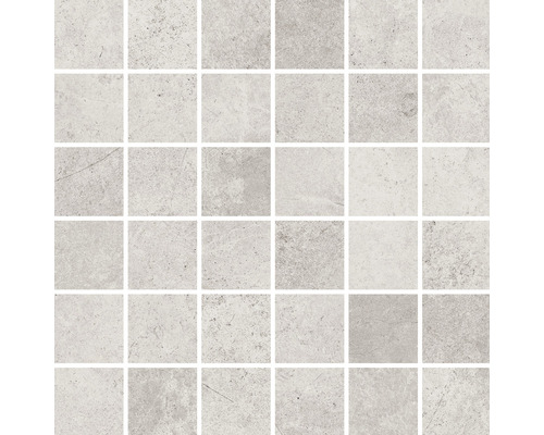 Feinsteinzeug Mosaik Montreal white matt 30 x 30 cm Mosaikfliese mit quadratischen Elementen