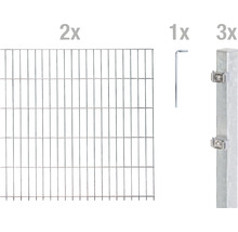 Ensemble de panneaux rigides double fils ALBERTS 6/5/6 400 x 120 cm galvanisé à chaud-thumb-0