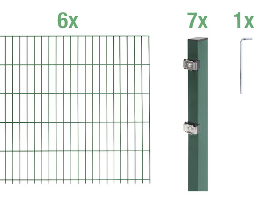 Ensemble de panneaux rigides double fils ALBERTS 6/5/6 1200 x 160 cm vert