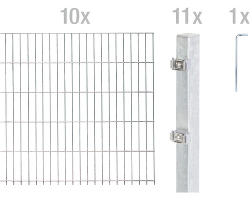 Kit de panneaux rigides double fil ALBERTS type 6/5/6 2000 x 160 cm galvanisé à chaud Kit de panneaux rigides double fil ALBERTS type 6/5/6 2000 x 160 cm galvanisé à chaud