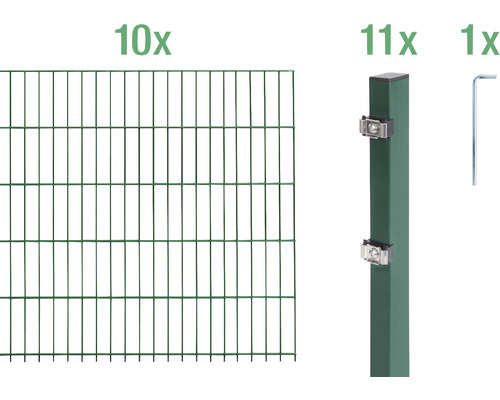 Ensemble de panneaux rigides double fils ALBERTS 6/5/6 2000 x 160 cm vert