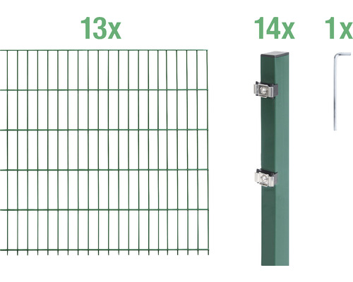 Kit de panneaux rigides double fil ALBERTS type 6/5/6 2600 x 140 cm vert Kit de panneaux rigides double fil ALBERTS type 6/5/6 2600 x 140 cm vert