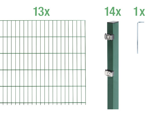 Ensemble de panneaux rigides double fils ALBERTS 6/5/6 2600 x 160 cm vert