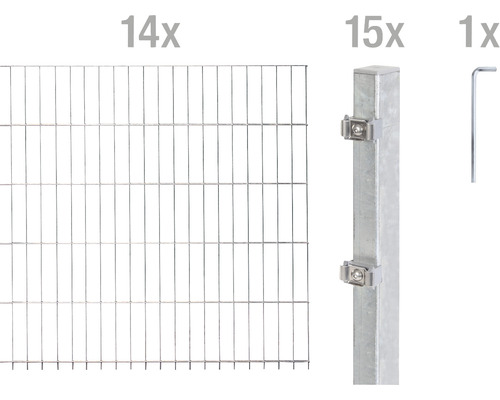 Ensemble de panneaux rigides double fils ALBERTS 6/5/6 2800 x 160 cm galvanisé à chaud