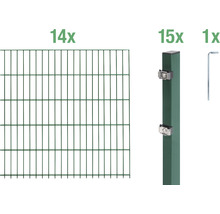 Kit complet de clôture en treillis métallique avec éléments de clôture, poteaux de clôture et outils
