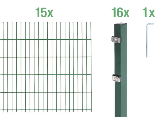 Kit de panneaux rigides double fil ALBERTS type 6/5/6 3000 x 140 cm vert Kit de panneaux rigides double fil ALBERTS type 6/5/6 3000 x 140 cm vert