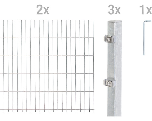 Ensemble de panneaux rigides double fils ALBERTS 6/5/6 400 x 160 cm galvanisé à chaud