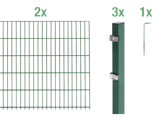 Ensemble de panneaux rigides double fils ALBERTS 6/5/6 400 x 160 cm vert-0