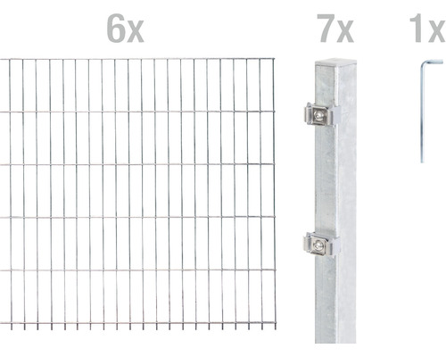 Kit de panneaux rigides double fil ALBERTS type 6/5/6 1200 x 80 cm galvanisé à chaud Kit de panneaux rigides double fil ALBERTS type 6/5/6 1200 x 80 cm galvanisé à chaud