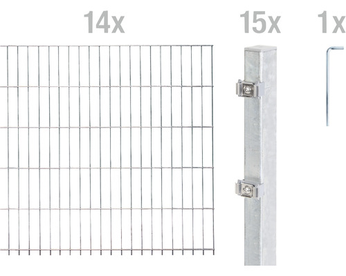 Kit de panneaux rigides double fil ALBERTS type 6/5/6 2800 x 100 cm galvanisé à chaud Kit de panneaux rigides double fil ALBERTS type 6/5/6 2800 x 100 cm galvanisé à chaud