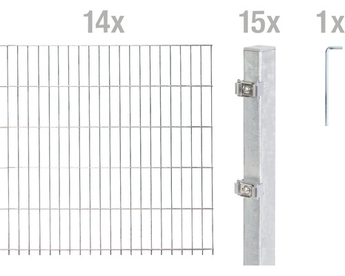 Kit de panneaux rigides double fil ALBERTS type 6/5/6 2800 x 120 cm galvanisé à chaud Kit de panneaux rigides double fil ALBERTS type 6/5/6 2800 x 120 cm galvanisé à chaud