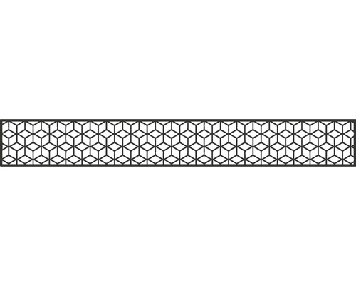 Insert design GroJa Flex Cube 179,5 x 25,5 cm anthracite Grille métallique à motif de cube pour les besoins de la construction et du bricolage