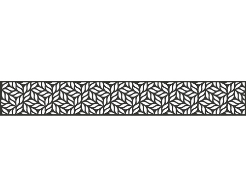 Designeinsatz GroJa Flex Leafs 179,5 x 25,5 cm anthrazit Dekorplatte mit Blattmuster für den Innenbereich
