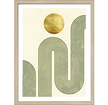 Image encadrée avec un motif abstrait composé de lignes et d''un cercle