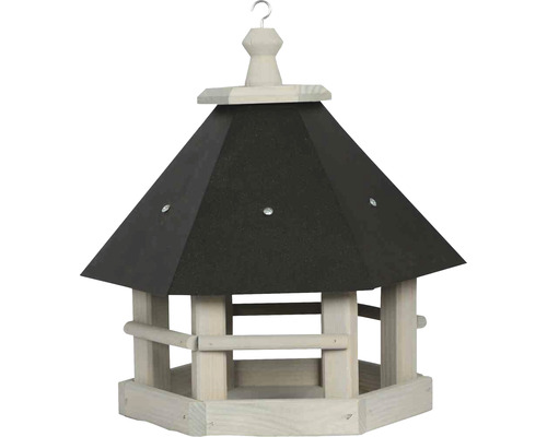Mangeoire à oiseaux en bois avec toit