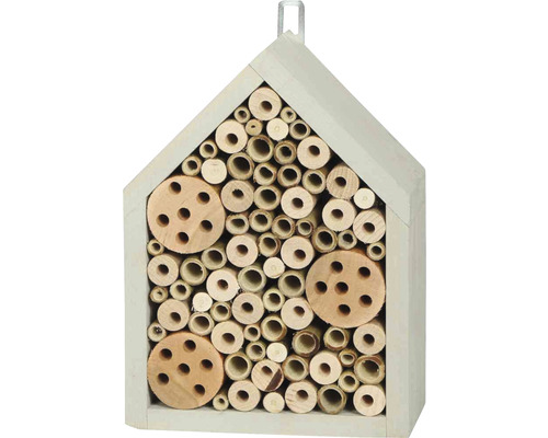 Hôtel à insectes Siena Garden abri pour abeilles Solin 18 x 10 x 27 cm marron Hôtel à insectes avec des tubes en bambou et un cadre en bois