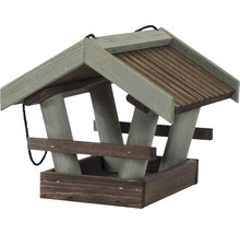 Mangeoire en bois avec toit et suspension