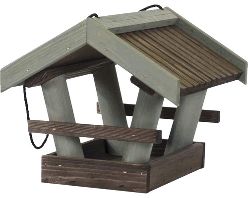 Mangeoire en bois avec toit et suspension