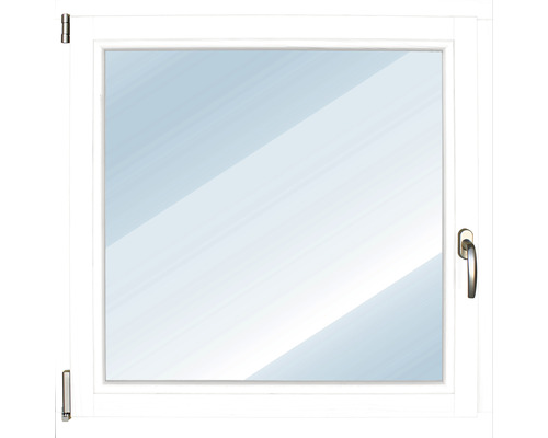 Fenêtre en bois ARON Basic pin laqué RAL 9016 blanc signalisation 900x1200 mm tirant gauche