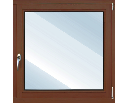 Fenêtre en bois ARON Basic pin laqué S30 châtaignier 750x750 mm tirant droit