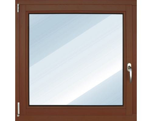 Fenêtre en bois ARON Basic pin laqué S30 châtaignier 1000x1000 mm tirant gauche