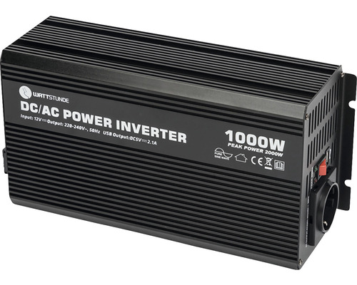 Wattstunde Spannungswandler für Gleichstrom zu Wechselstrom mit 1000 Watt
