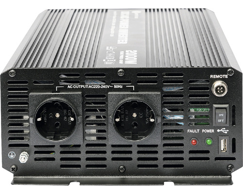 2000 Watt Wechselrichter mit Steckdosen und USB-Anschluss