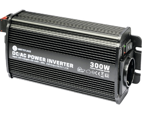 Wattstunde Wechselrichter mit 300 Watt Leistung zur Umwandlung von Gleichstrom in Wechselstrom