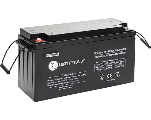 WATTSTUNDE Akku AGM12-150 12V C10 Luxemburg 150Ah AGM Batterie HORNBACH - Solarbatterie VRLA