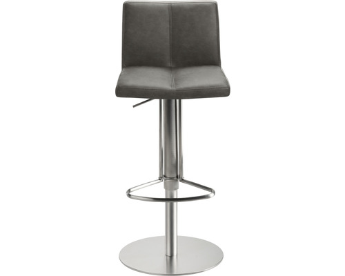 Barhocker mit Kunstlederbezug und Metallsäule