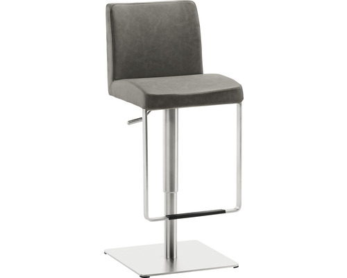 Chaise de bar Mayer Sitzmöbel 1260EL 40 x 45 x 87 cm acier inoxydable/argile Tabouret de bar avec assise et dossier rembourrés, réglable en hauteur