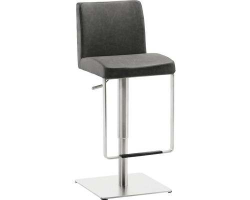 Chaise de bar Mayer Sitzmöbel 1260EL 40 x 45 x 87 cm acier inoxydable/gris noir Tabouret de bar avec pied en métal et assise rembourrée